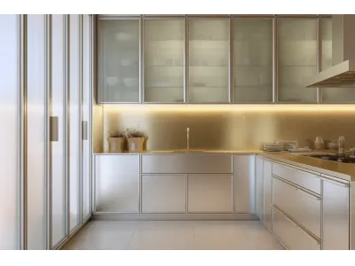 Frosted Glass Aluminum Cabinets