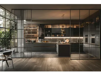 Glass Front Aluminum Frame Cabinets