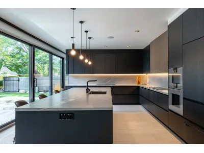 Minimalist Black Aluminum Frame Cabinets