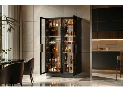 Glass Front Bar Cabinets