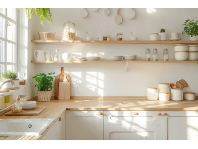 Open Shelf Corner Cabinets