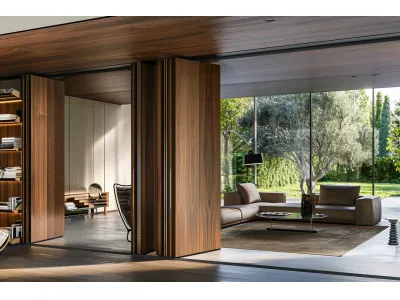 Wood Veneer Folding Doors