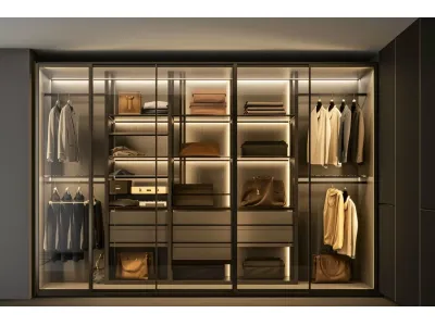 Clear Glass Aluminum Frame Wardrobes