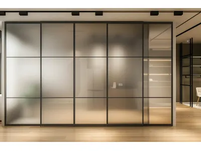 Frosted Glass Aluminum Frame Wardrobes