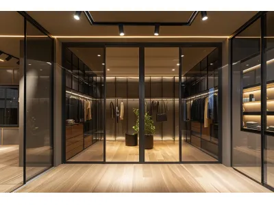 Smoked Glass Aluminum Frame Wardrobes