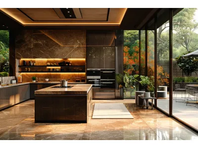 High Gloss Wood Effect Cabinets