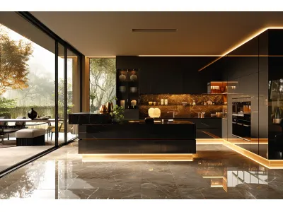 Two Tone High Gloss Cabinets