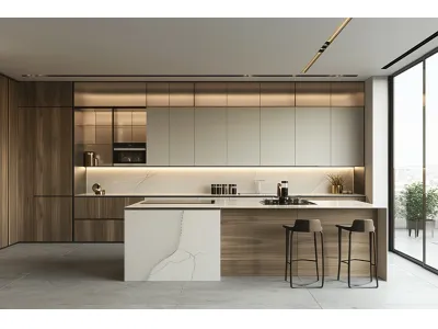 Minimalist Slab Melamine Cabinets