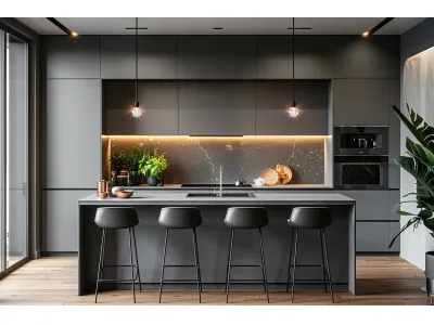 Grey Minimalist Cabinets