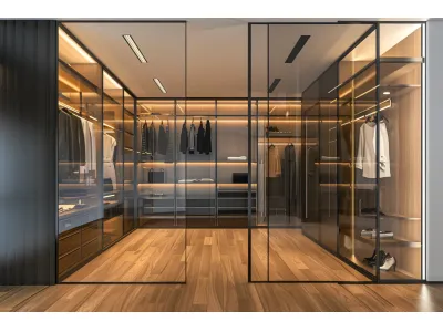 Glass Walk in Wardrobes