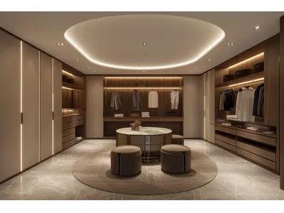 U Shaped Walk in Wardrobes