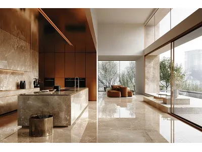 High Gloss Wood Veneer Cabinets