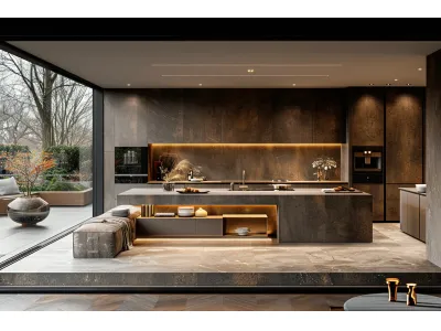 Matte Wood Veneer Cabinets